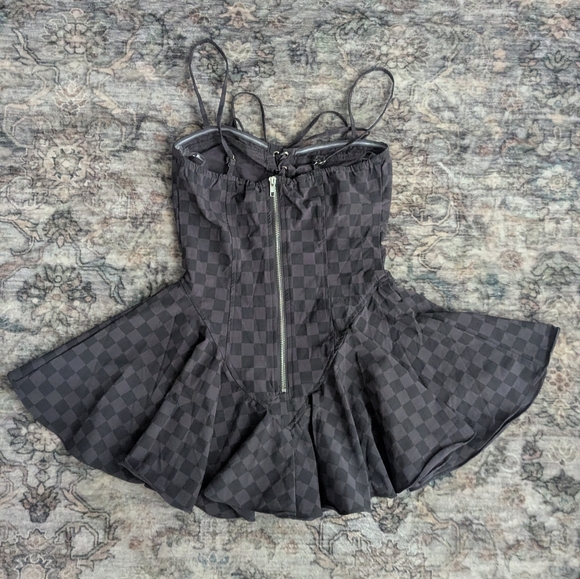 On Hold - Dolls Kill Gray Checkered Mini Dress - Picture 3 of 3
